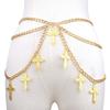 Elegant Cross Waist Chain Metal Body Chains Fashion Punk Waist Chain  Unisex