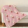 Floral Hemmed Fleece Throw Blanket - Soft Skin-Friendly Warm Cover for Bedroom, Living Room, Sofa, Christmas & Halloween Gift