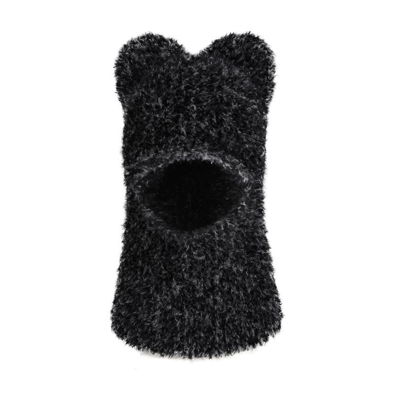 

Зимняя теплая шапка женская для улицы, для велоспорта, для катания на лыжах, с защитой ушей, вязаная шапка-пуловер, ветрозащитная, от холода, шарф-маска, шапка-интеграл чёрный