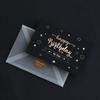 Black Birthday Greeting Card Bronzing Invitations Postcard Wishes Blessing Message Cards Small Card Blank with Envelope