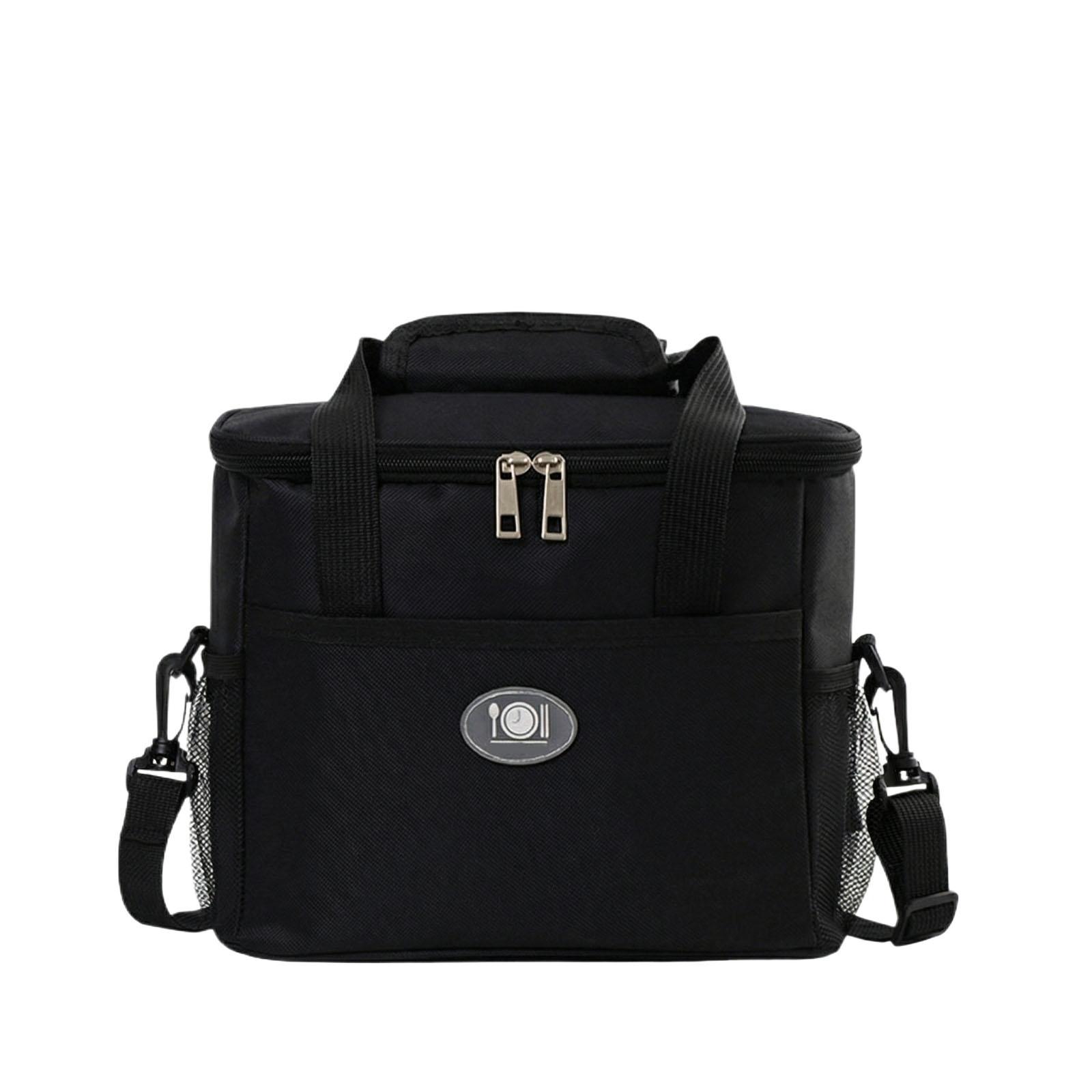 Insulated Lunch Bag, Portable Large Capacity Lunch Bag, Lunch Bag With Multiple Pockets One Size чёрный