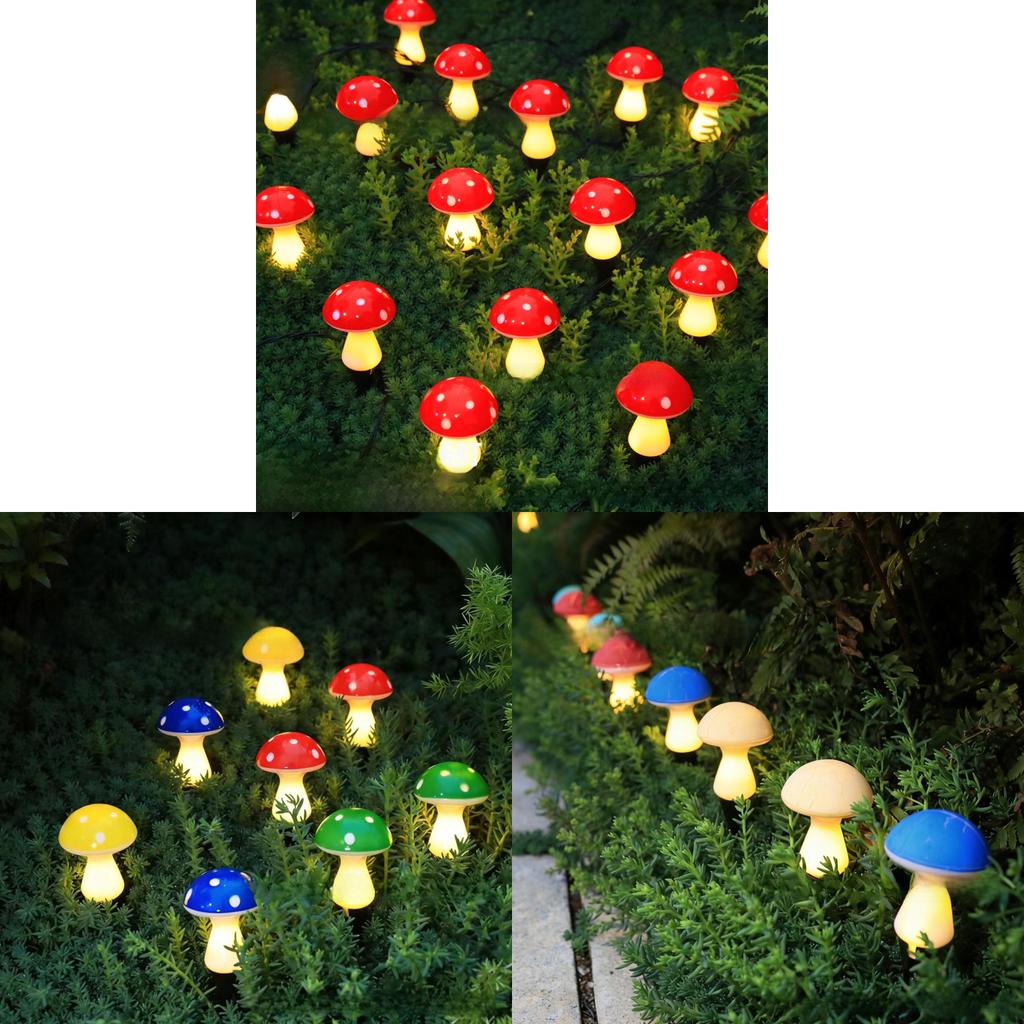 Solar Mushroom Garden Lights With 8 Modes For Outdoor Pathway Decor