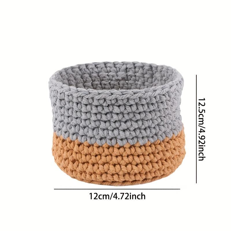 1Pc Handmade Cotton Rope Storage Basket - for Sundries, Keys, Desktop & Coffee Table Organizer