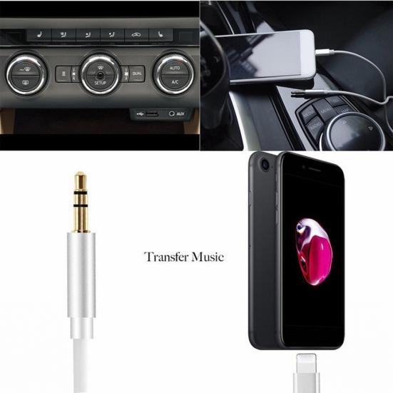Hochgeschwindigkeits-8-Pin-Audiokabel AUX auf 3,5 mm Kabel für iPhone X/XR/7/8 Auto
