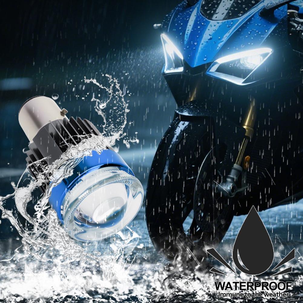 1Pc Motorcycle Led Strobe Headlight Bulb 2 Color H4/H6 BA20D With Red Devil Eyes High/Low Beam Motorcycle Bulb For 4 Modes