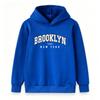 Kids Boys Girls Hoodie Sweatshirt, Retro BROOKLYN New York 1998 Letter Print Pullover Top, Casual Long Sleeve Lightweight Hooded Sweatshirts for