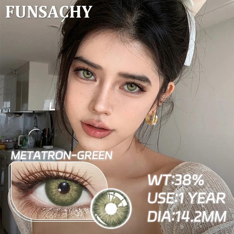 FUNSACHY 1 Pair Green Contact Lenses for Eyes Natural Colored Contact Blue Eyes Lenses Korean Contacts Lenses Yearly Gray Pupil