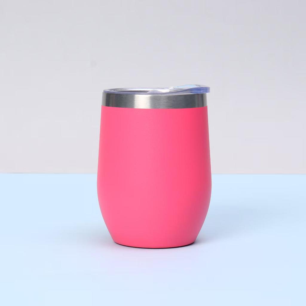 12oz U-Shaped Eggshell Stainless Steel Thermos Cup, Double-Layer Vacuum Insulated
