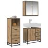 Bathroom Furniture Set with Shelf 3 Pcs Artisan Oak Wood Based Material