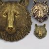 Golden Bear Wall Hanging Simulated Animal Sculpture Animal Head Ornament Brown Bear Background Wall Home Decoration