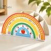 Back to School Stationery Supplies Wooden Rainbow Pencil Holder, Cute Desk Organizer, Office Art Supply Classroom Organizer for Kids, Teacher