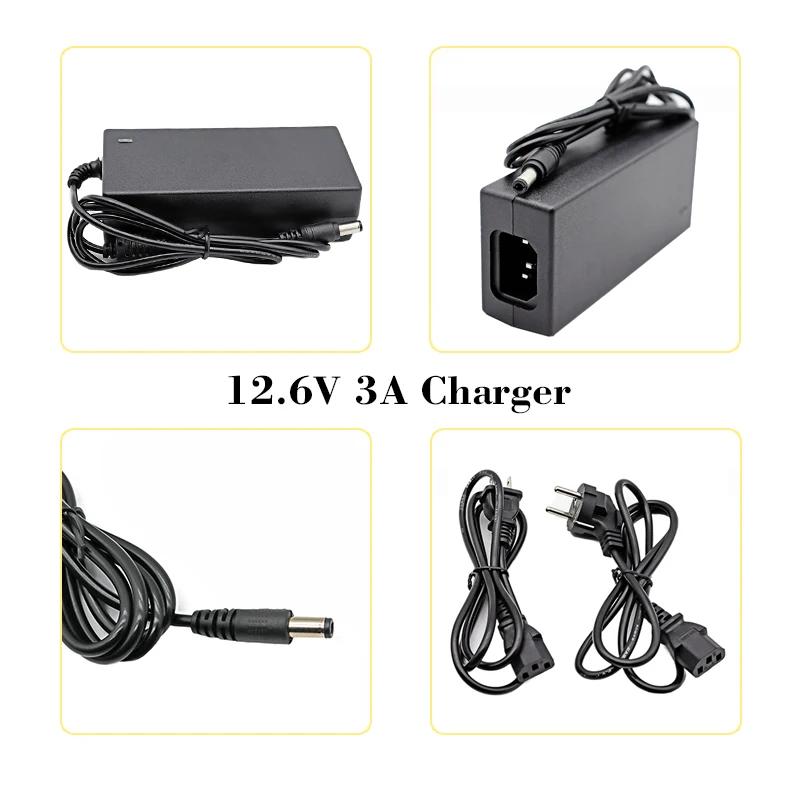 12.6V 1A 3A 5A 10A Lithium Battery Charger AC110-240V To DC For11.1V 3S 12V Power Supply Sprayer Li-ion Battery Pack DC5.5*2.1mm