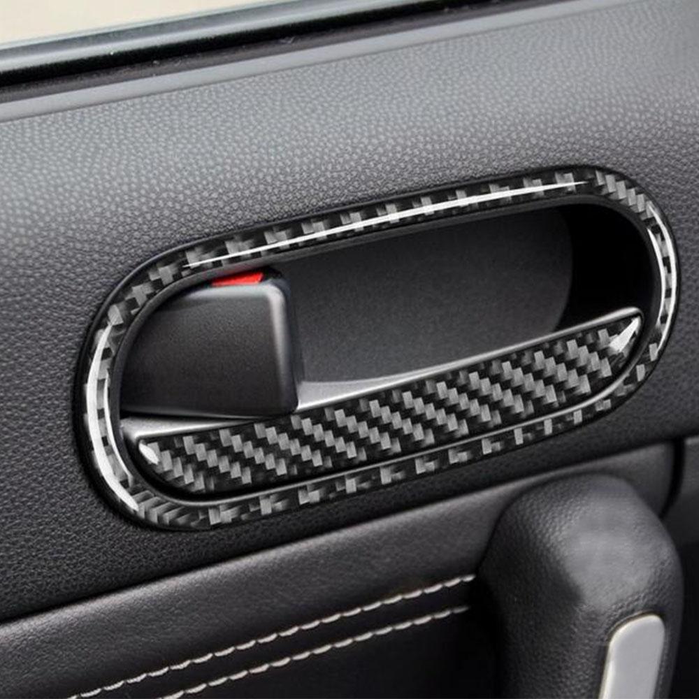 Carbon Fiber Car Interior Door Handle Cover Trim Set For Mazda MX-5 NC 2009-2015