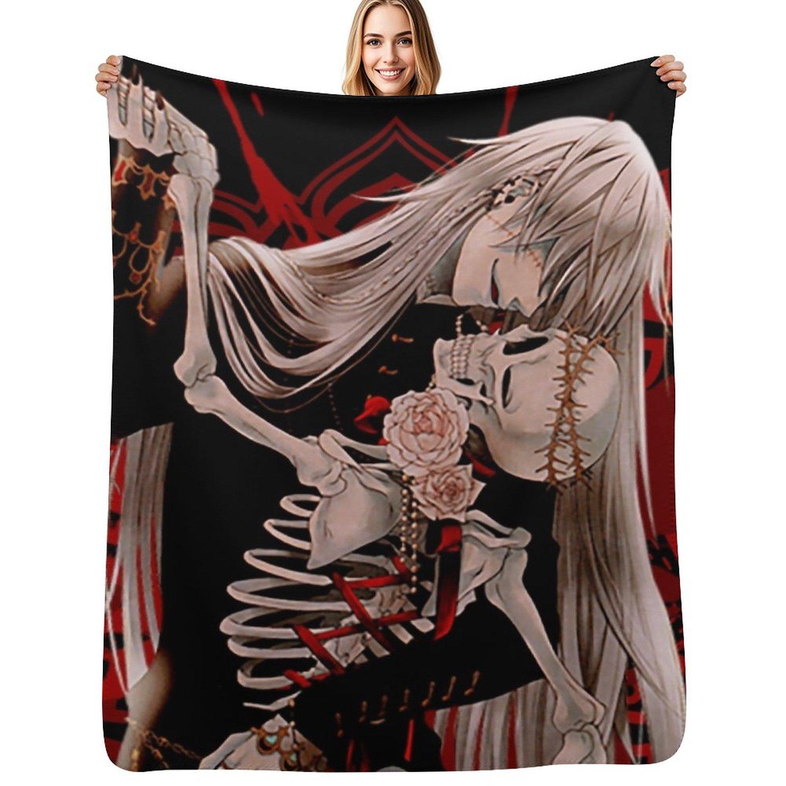 Undertaker Black Butler Throw Blanket Warm Comfortable Blanket for Office Napping Size: 75*100cm, Weight: 230 GSM