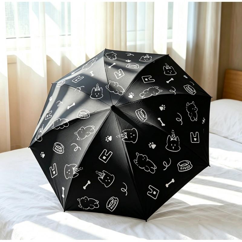 Automatic Manual Folding Umbrella Sun Rain Protection UPF50 Black Coating Cartoon Design 8-Rib Lightweight Adult