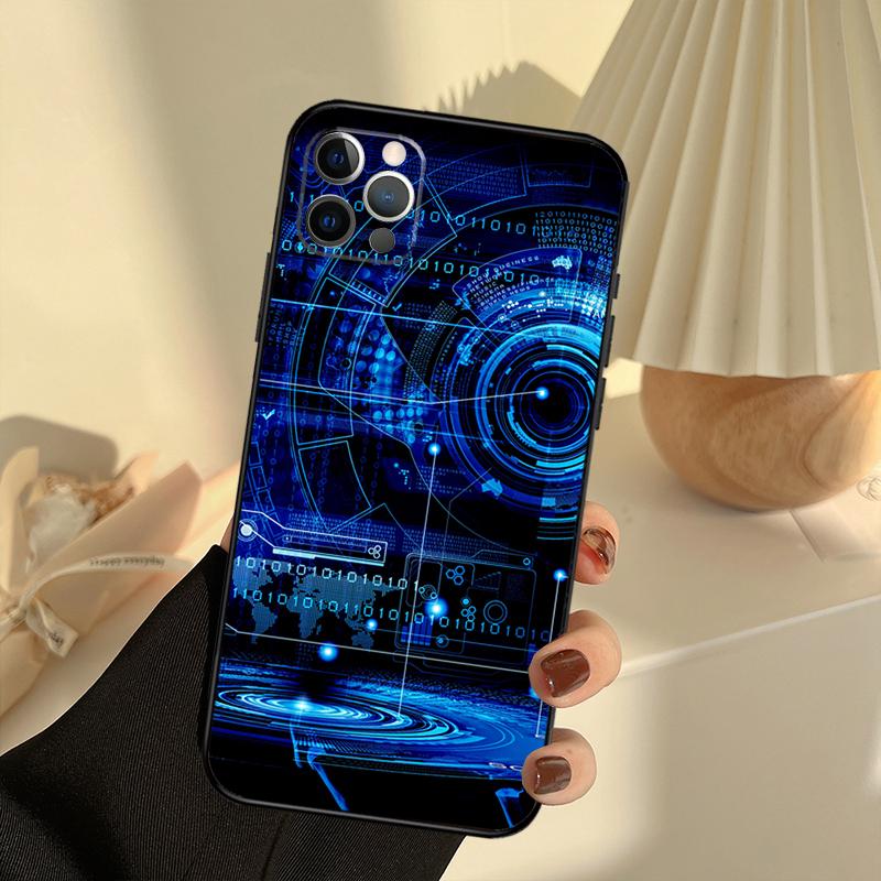 Technology Men's Luxury Case For iPhone 11 12 13 14 15 16 Pro Max Cover For iPhone 13 12 Mini XR X XS Max Plus