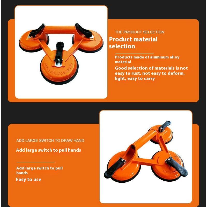 Aluminum Alloy Glass Suction Cup Large Ceramic Tile Holder Vacuum Single Claw Two Claw Three Claw Glass Suction Cup Plate Handle