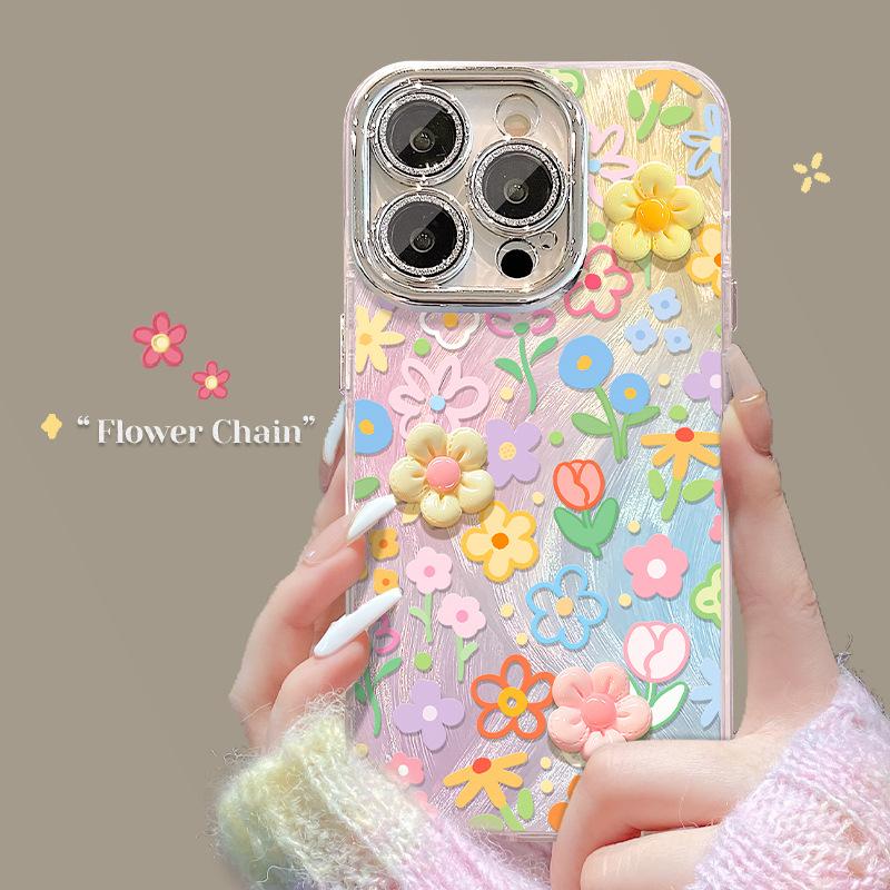 Flower doll bracelet for Apple 11 mobile phone case iphone11 small fresh 11 dopamine 11 high sense 11