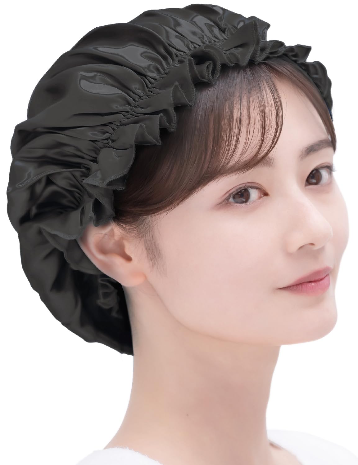 

COCOSILK Шовкова Натуральна Шапочка для Волосся для Красивого Довгого Ідеальна для Сну Нічна Шапочка, 100% Шовк, Волосся, (М, Чорний)