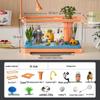Goldfish Tank Desktop Aquarium with Filtration, Oxygenation, and Lid - Ecological Landscaping All-in-One for Living Room Household Use.