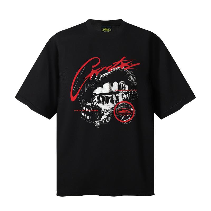 Meichao Alcatraz American Tide Brand Heavy Cotton 260 Short-sleeved T-shirt Men's and Women's Loose Casual and Versatile Summer