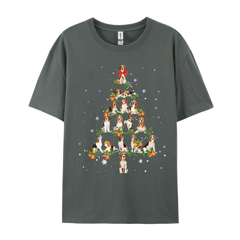 Mens Tshirt Beagle Christmas Tree Santa Funny Dog TShirt Harajuku Oversized Clothes 100 Cotton Pritned Tshirt