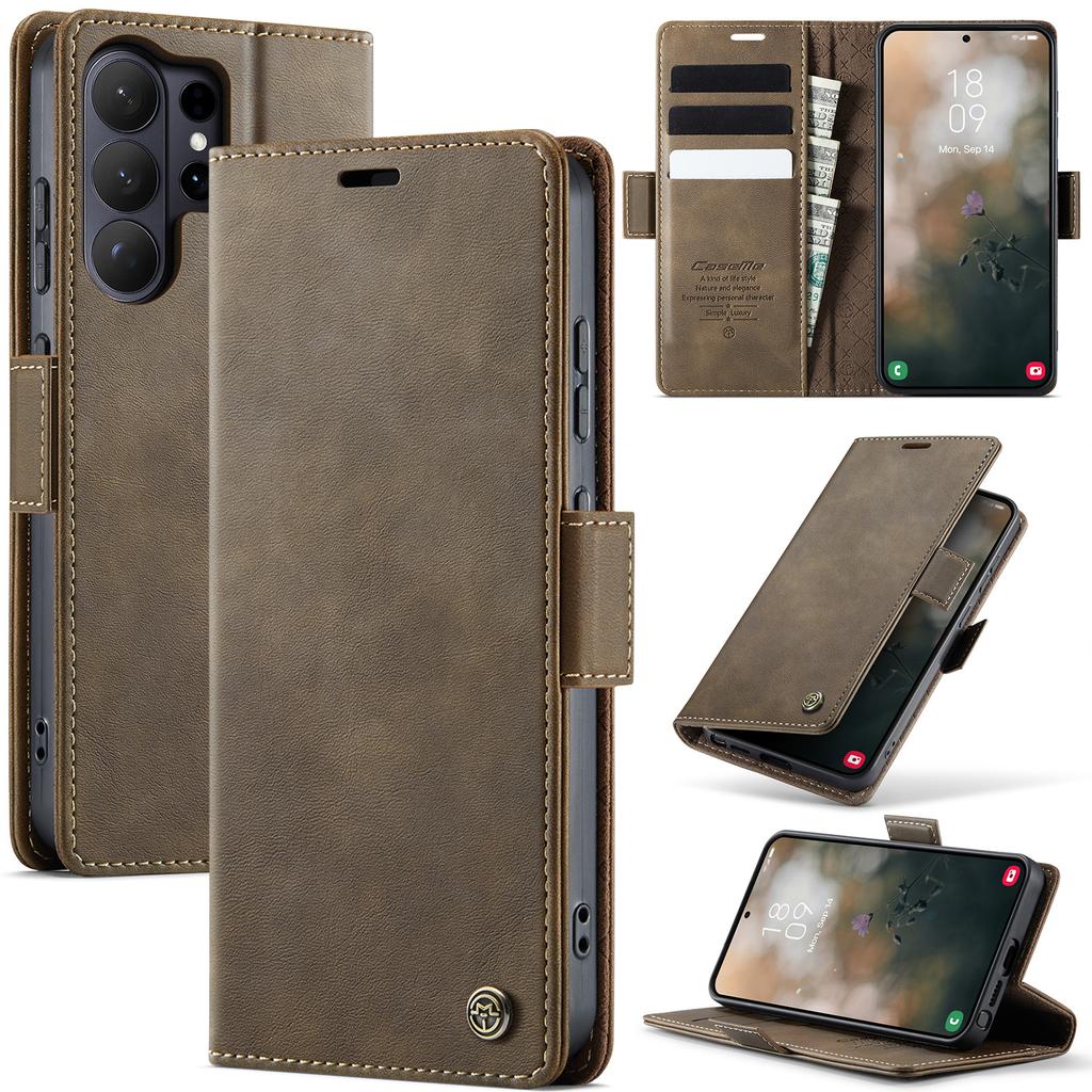 Business Magnetic Cards Solt Wallet Leather Case For Samsung Galaxy S26 Ultra S25 S24 S23 S22 Note 20 Ultra 10 Plus Book Cover
