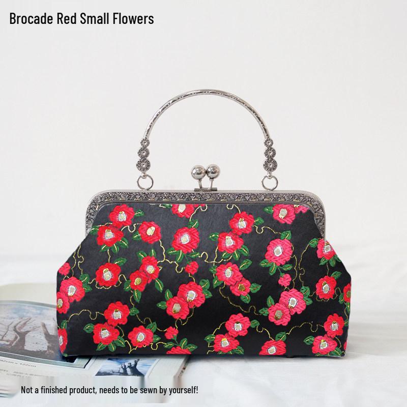 Short Style Handbag Material Kit - Handmade, Multiple Styles, Square Clasp Bag, Includes 20 Needles