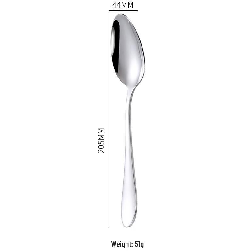 Abay 1012 Series Long-Handle Stainless Steel Pointed Coffee & Dessert Spoon Set