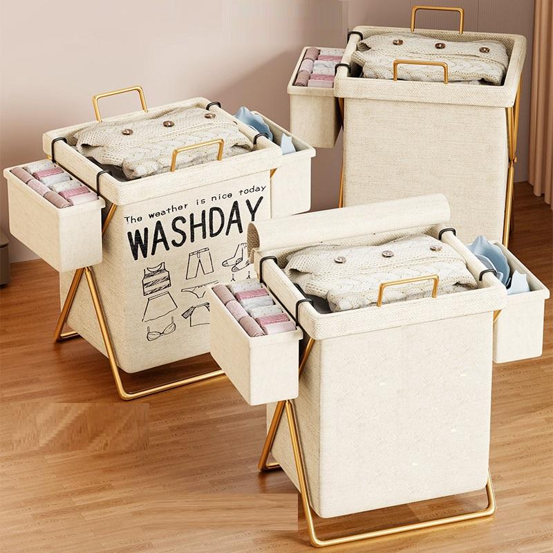 1Pc Large Capacity Dirty Clothes Basket Folding Storage Laundry Storage Box With Handle Foldable Storage Bag