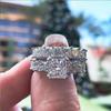 Xiaomi Huitan Princess Cut Square CZ Promise Rings 2Pcs/Set for Women Fashion Luxury Wedding Accessories High-Quality Female Jewelry