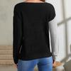 Women's Base Layer Pullover Thick Patchwork Knitted V Neck Sweater Elegant Versatile Top Fashionable and Versatile Luxurious Relaxed Versatile Top