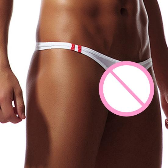 Breathable Seamless Ice Silk Men Briefs U Convex Low Waist Thong for Inside Wear