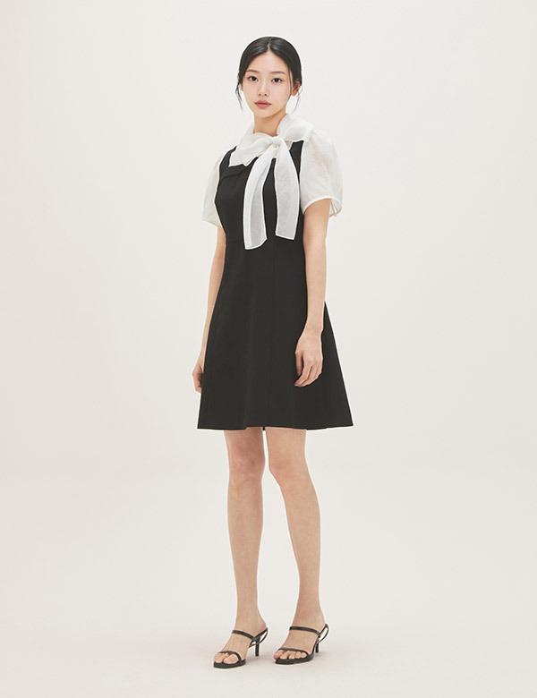 Roem Re Woven Matching Tie Mini Dress (Rmowg26St1) Rmowg37S11