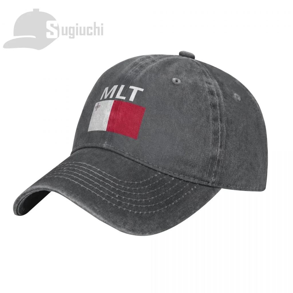 Cappellino in Cotone Lavato con Bandiera di Malta, Berretti Snapback, Cappellini da Baseball, Cappelli da Papà, Cappelli da Sole per Esterni e Viaggi, Casquette