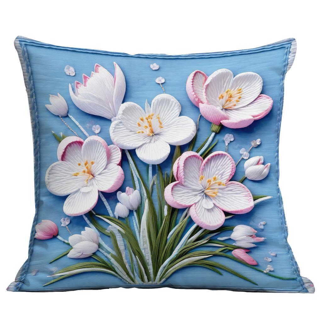 Neuer dreidimensionaler blauer floraler Kissenbezug Heim Wohnzimmer Sofa Kissenbezug