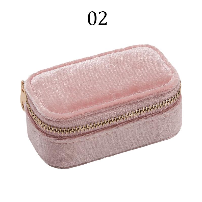 Mini Ring Box Travel Jewelry Box Ring Zipper Velvet Storage Case Jewel Packaging Earrings Necklace Organizer Storage Box Trip