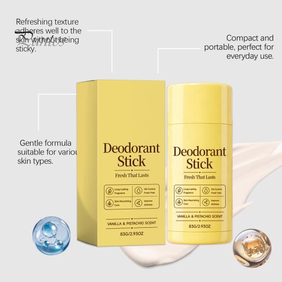 Deodorante Stick Fresco 83G Vaniglia & Pistacchi Stick, Protezione Odore Profumato per Donne Fragranza Leggera Uomini, Profumo a Lunga Durata Cura Ascelle