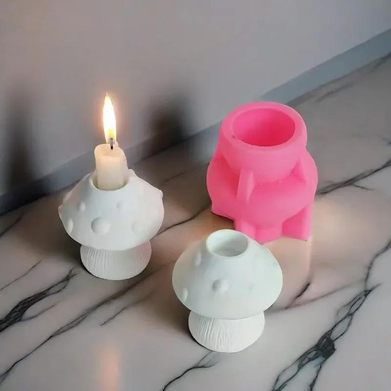 Držák na svíčku ve tvaru houby Silikonová forma DIY Cement Sádra Lití Epoxidová forma Pro Autodoplňky Forma na aromaterapii Domácí ozdoba Velkoobchod