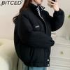 BITCED Stylish Niche Checkered Pattern Thickened Puffer Jacket for Women Mid-Length Winter Cotton Coat