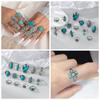 14 Stück/Set Schnitzen Türkis Ringe Kaktus Offener Ring Vintage Böhmischer Stil Ring Mädchen