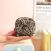 Multi-functional Cosmetic Bag Leopard Print Square Small Makeup Bag Zipper Design Sanitary Pad Bag Women