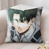 L-Levi Ackermans Anime Cushion Cover Silky Short Plush Invisible Zipper Dustproof Sofa Pillow Case For Home Decor