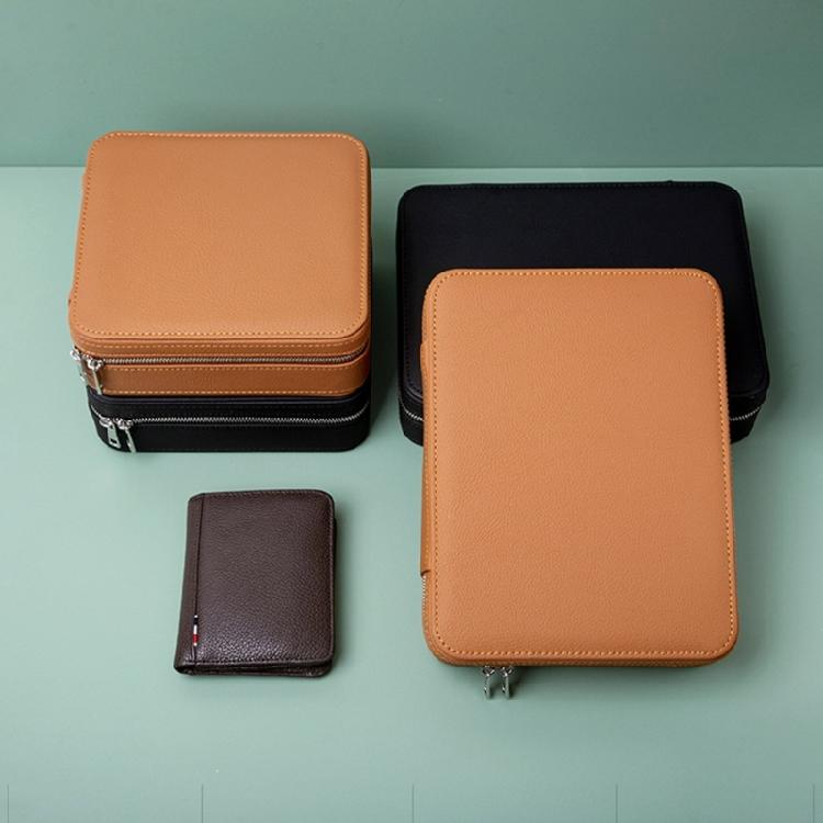 Versatile Sturdy Leather Watch and Eyewear Storage Case with See Through Clear Top for Easy Viewing Home Accessory