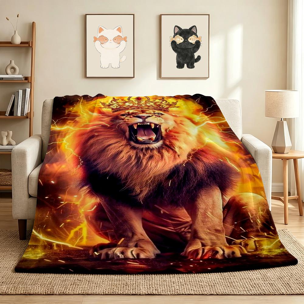 Lion Flannel Blanket Throw Blanket Soft Warm Sofa Bed Camping Car home Decor Unique Christmas Gift C9301535