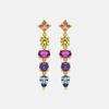 Boucles D'oreilles - Narxo - Argent 925 - Zircon Multicolore - Finition or 18k - 34 Mm