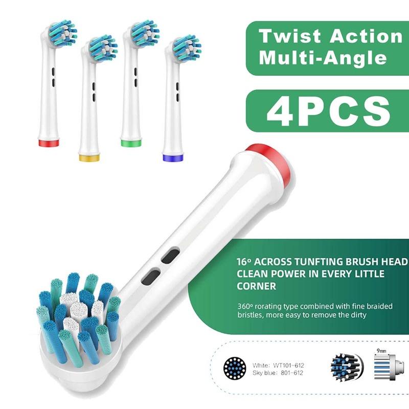 

для электрических зубных щеток, совместимых с Oral-B - Мягкие, долговечные сменные насадки для улучшенного ухода за полостью рта 4pc-EB50-X