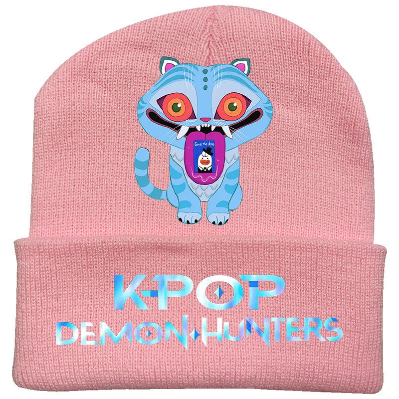 K Pop Dämonenjäger Cartoon Buchstaben Print Strickmützen Herbst Winter Erwachsene Outdoor Warme Mütze