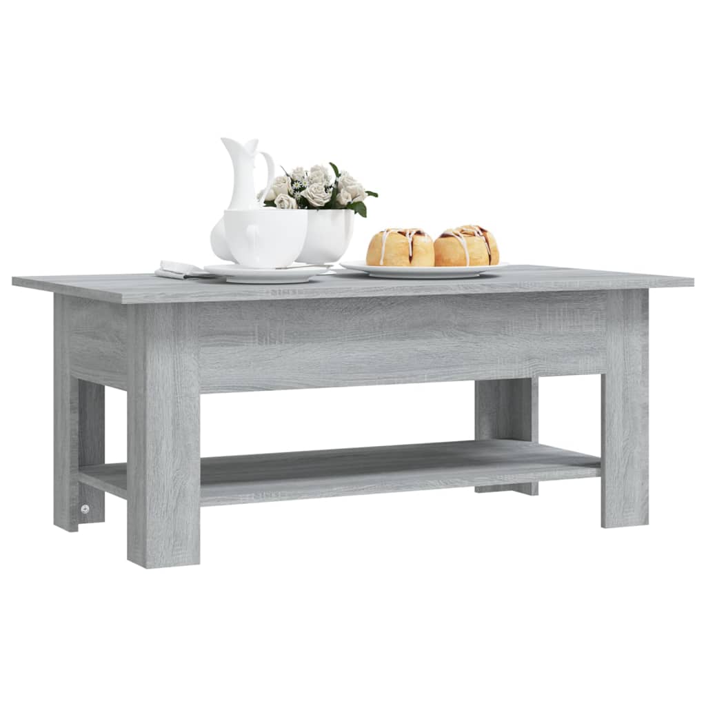 Coffee Table Gray Sonoma 102 X 55 X 42 Cm Particleboard