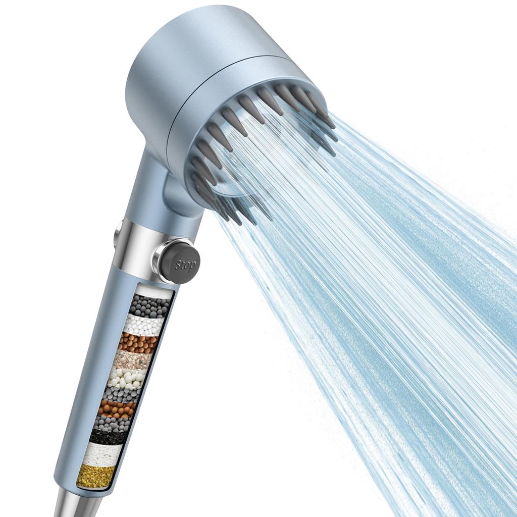 MEKO Shower Micro Nano Bubble Stage Mode Water Hand Stop Water Pressure Ultra Fine Water Chlorine Skin Water Leak Dirt Boosting Water Saving 15 Layer
